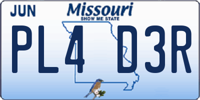 MO license plate PL4D3R