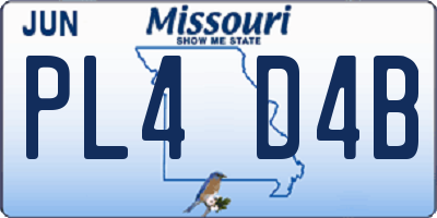 MO license plate PL4D4B