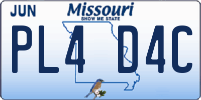 MO license plate PL4D4C