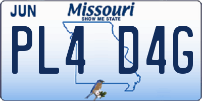MO license plate PL4D4G