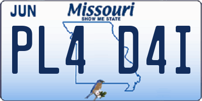 MO license plate PL4D4I