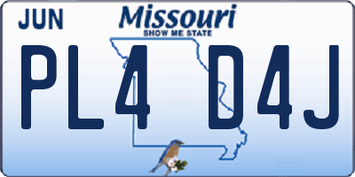 MO license plate PL4D4J