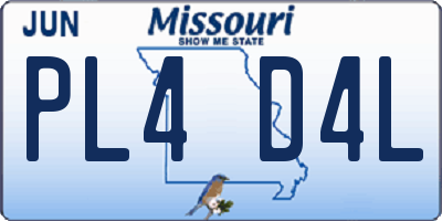 MO license plate PL4D4L