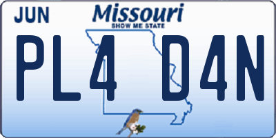 MO license plate PL4D4N