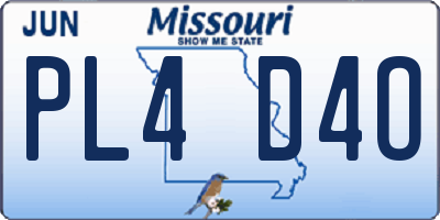 MO license plate PL4D4O