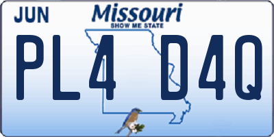 MO license plate PL4D4Q