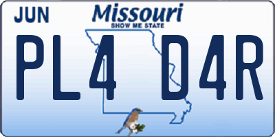 MO license plate PL4D4R