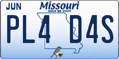 MO license plate PL4D4S
