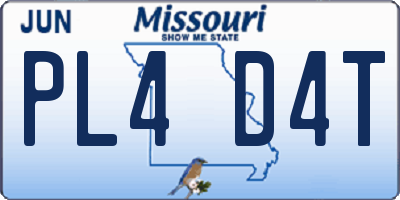 MO license plate PL4D4T