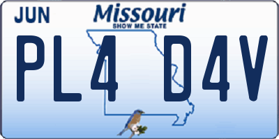 MO license plate PL4D4V