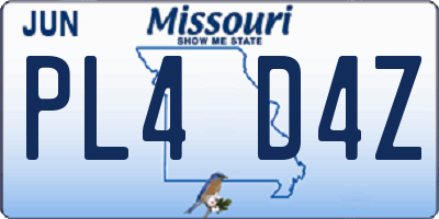 MO license plate PL4D4Z
