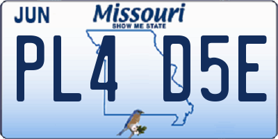 MO license plate PL4D5E