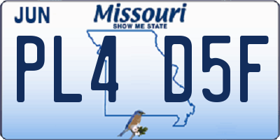 MO license plate PL4D5F