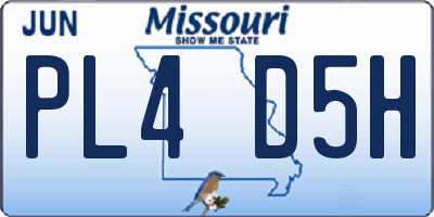 MO license plate PL4D5H