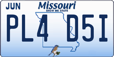 MO license plate PL4D5I