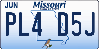 MO license plate PL4D5J