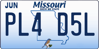 MO license plate PL4D5L