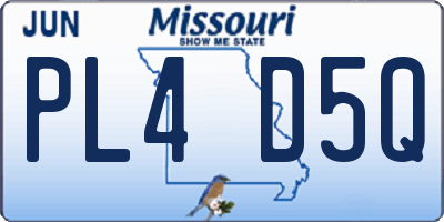 MO license plate PL4D5Q