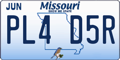 MO license plate PL4D5R