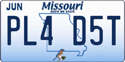 MO license plate PL4D5T