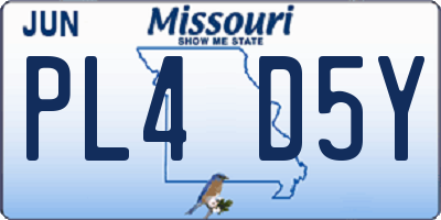 MO license plate PL4D5Y