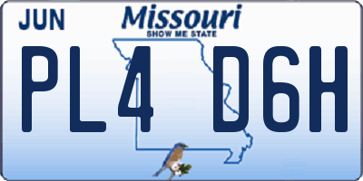 MO license plate PL4D6H