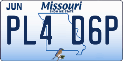 MO license plate PL4D6P