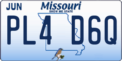 MO license plate PL4D6Q