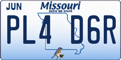 MO license plate PL4D6R