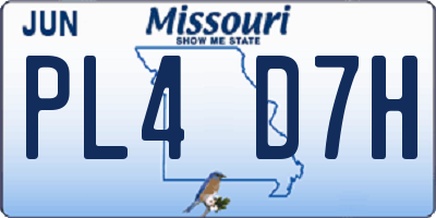 MO license plate PL4D7H