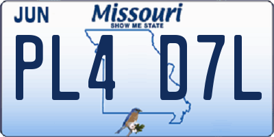 MO license plate PL4D7L