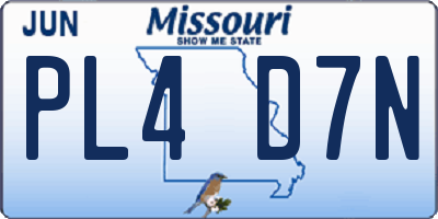 MO license plate PL4D7N