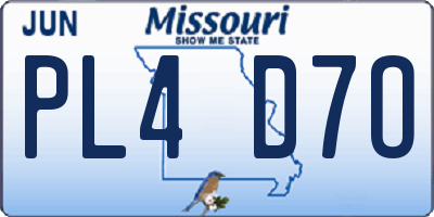 MO license plate PL4D7O