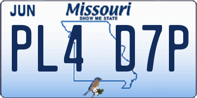 MO license plate PL4D7P