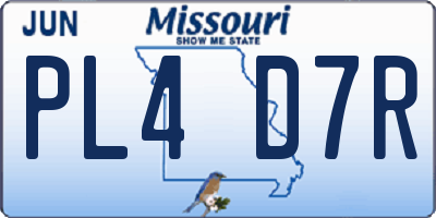 MO license plate PL4D7R