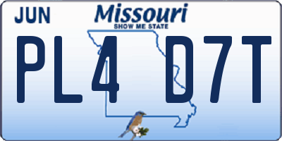 MO license plate PL4D7T