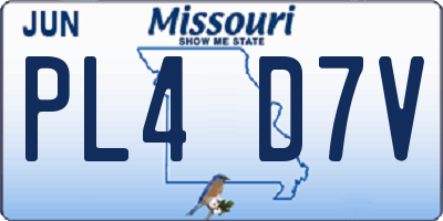 MO license plate PL4D7V