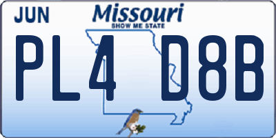 MO license plate PL4D8B