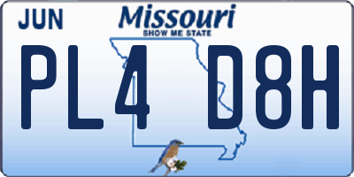 MO license plate PL4D8H
