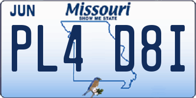 MO license plate PL4D8I