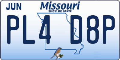MO license plate PL4D8P