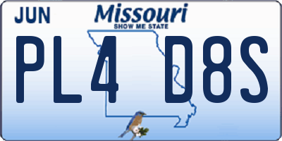 MO license plate PL4D8S