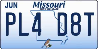 MO license plate PL4D8T