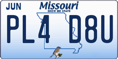 MO license plate PL4D8U