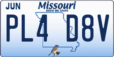 MO license plate PL4D8V