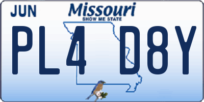 MO license plate PL4D8Y