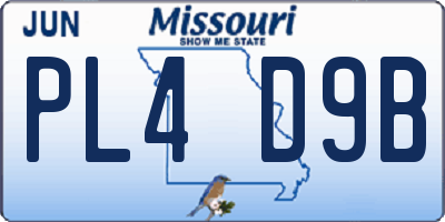 MO license plate PL4D9B