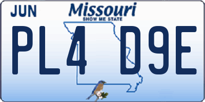 MO license plate PL4D9E