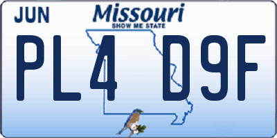 MO license plate PL4D9F
