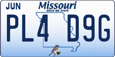 MO license plate PL4D9G
